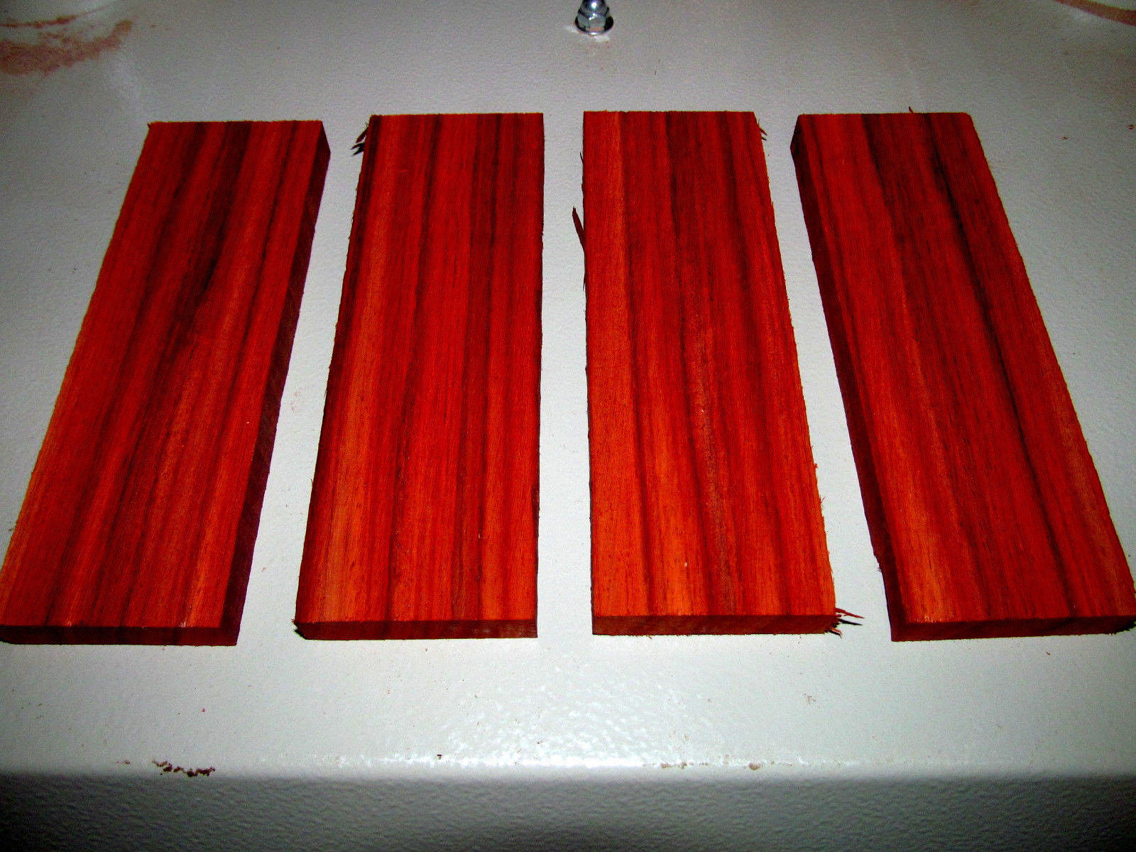 2 BEAUTIFUL EXOTIC KILN DRIED PADAUK KNIFE SCALES