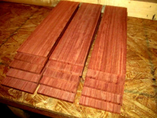 TEN (10) BEAUTIFUL Sanded Kiln Dried Thin Pieces BUBINGA Wood  12