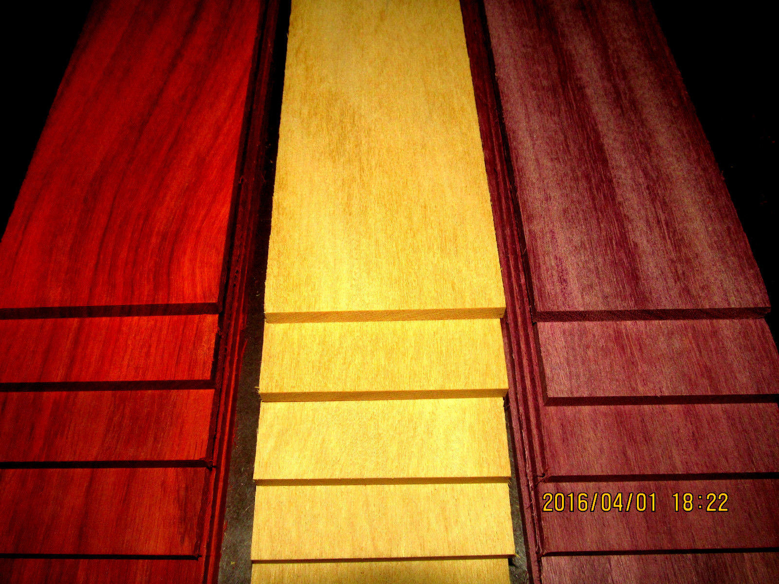 Multipak 15 Kiln Dried Padauk, Yellowheart, Purpleheart Thins 12